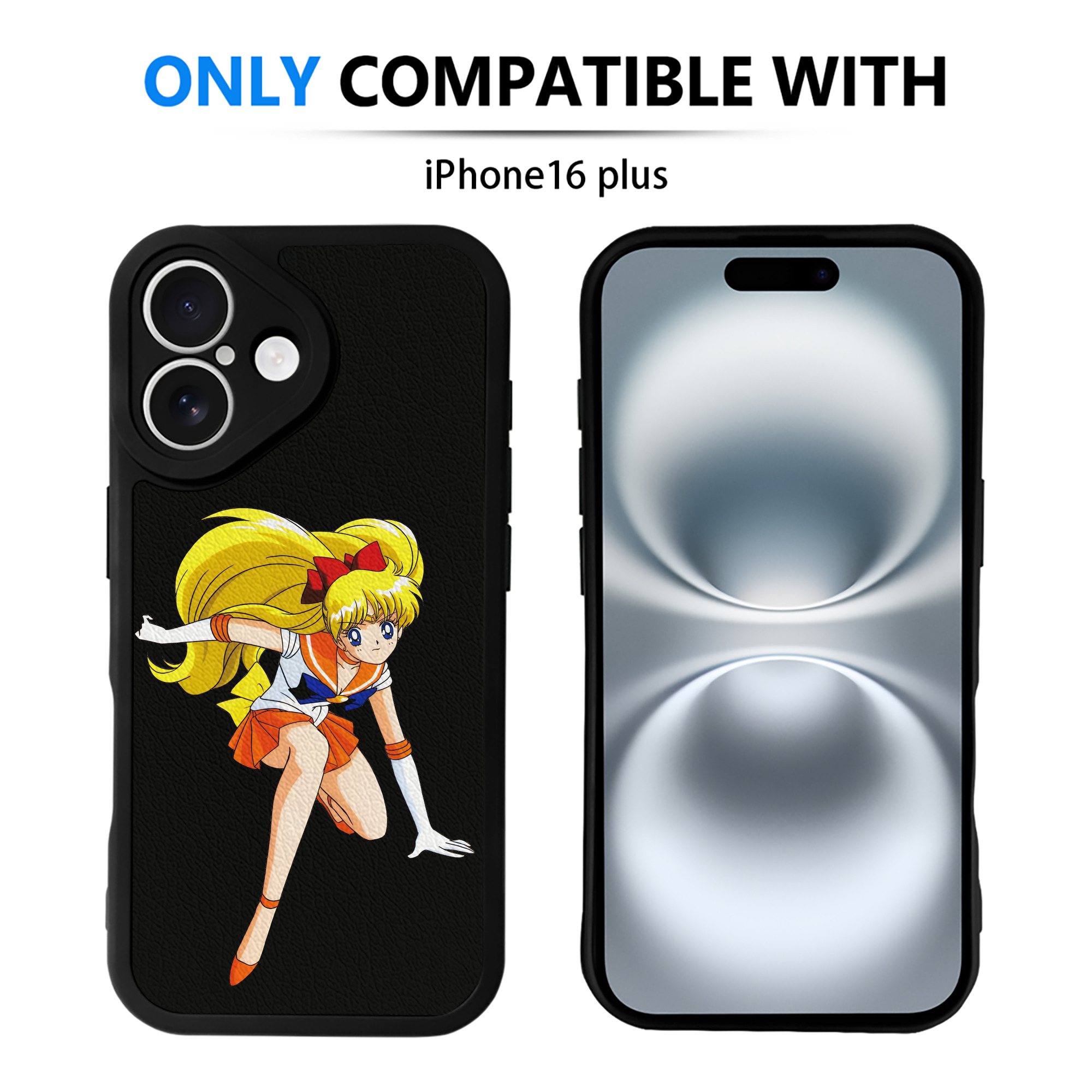 （画像用） 美少女戦士セーラームーン 愛野 美奈子 あいの みなこ Sailor Moon Aino Minako 【iPhone 16シリーズ対応】シリコンスマホケース（レザー調） 材質：シリコン
